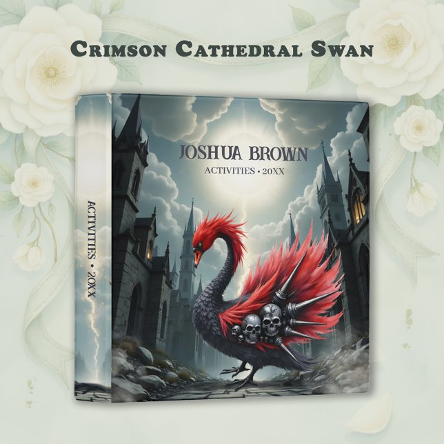 Crimson Cathedral Swan 3 Ring Binder (Creator Uploaded)
