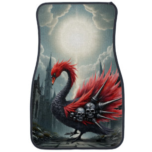 Crimson Cathedral Swan. Car Floor Mat