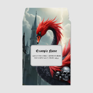Crimson Cathedral Swan. Envelope Mailers