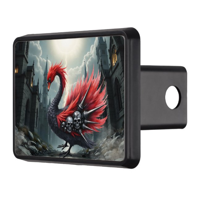 Crimson Cathedral Swan. Hitch Cover (Left)
