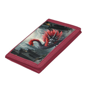 Crimson Cathedral Swan. Tri-fold Wallet