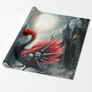 Crimson Cathedral Swan. Wrapping Paper