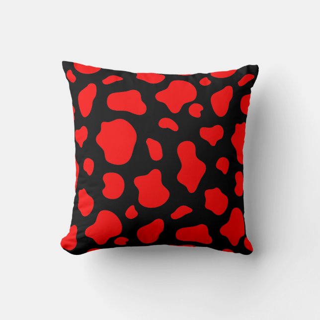 Crimson & Charcoal Spotted Decorative Pillow (Front)