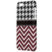 Crimson Chevron and Houndstooth iPhone Case (Back Left)
