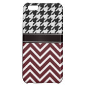 Crimson Chevron and Houndstooth iPhone Case (Back)