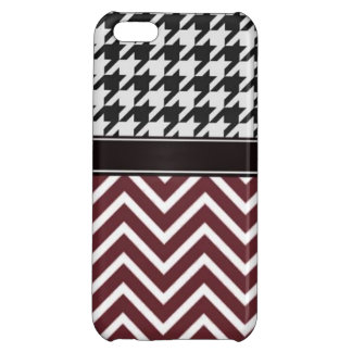 Crimson Chevron and Houndstooth iPhone 5C Cover