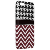 Crimson Chevron and Houndstooth iPhone Case (Back Right)