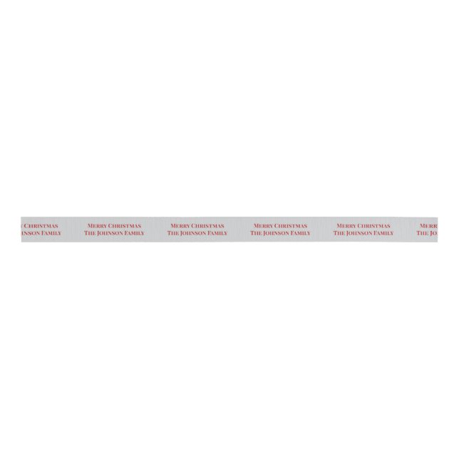Crimson Christmas - Gray Grosgrain Ribbon (Front)