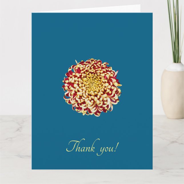 Crimson Chrysanthemum     Thank You Card (Front)