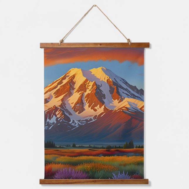 Crimson Clouds over the Valley Hanging Tapestry (Front)