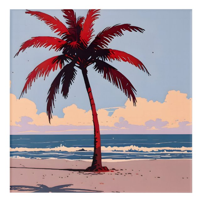 Crimson Coastline Acrylic Print (Front)