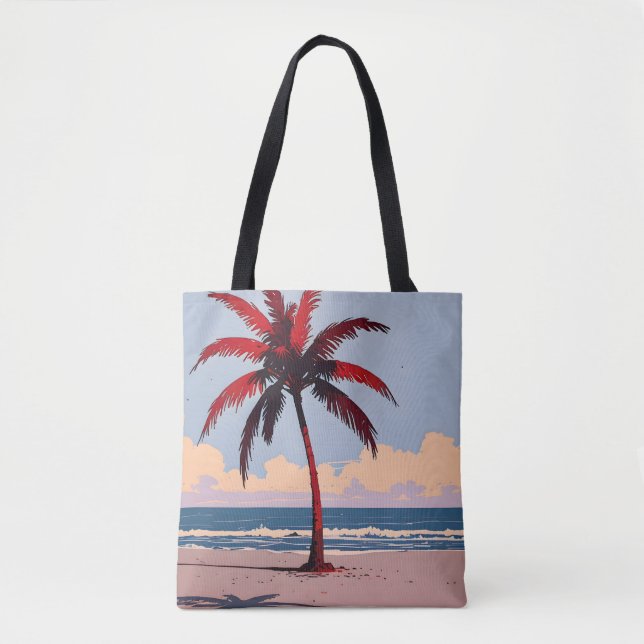 Crimson Coastline Tote Bag (Front)