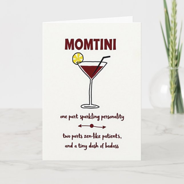 Crimson Cocktail Celebration Card (Front)