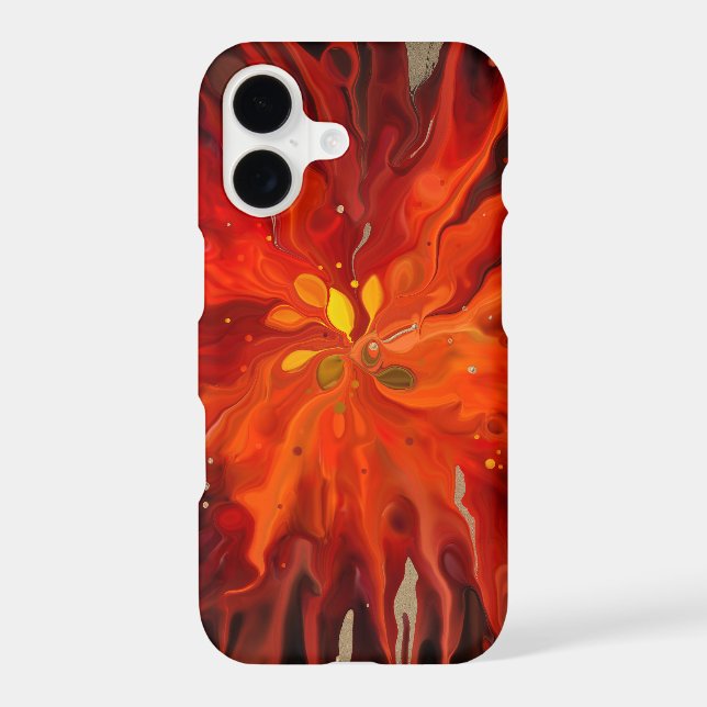 Crimson Core – Fiery Abstract Energy Burst iPhone Case (Back)