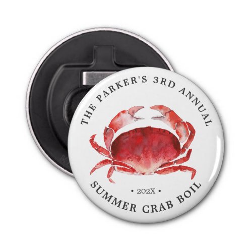 Crimson Crab  Crab Boil Event Bottle Opener