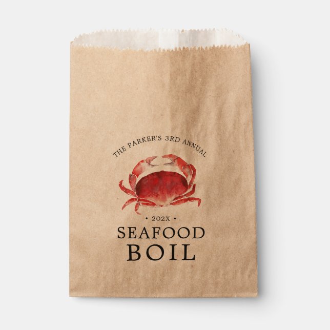 Crimson Crab | Crab Boil Event Favor Bag (Front)