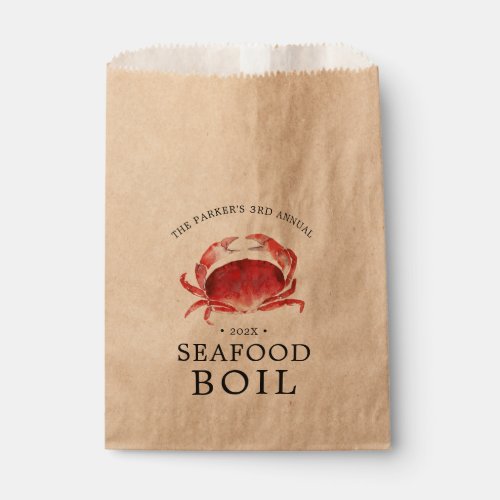 Crimson Crab  Crab Boil Event Favor Bag