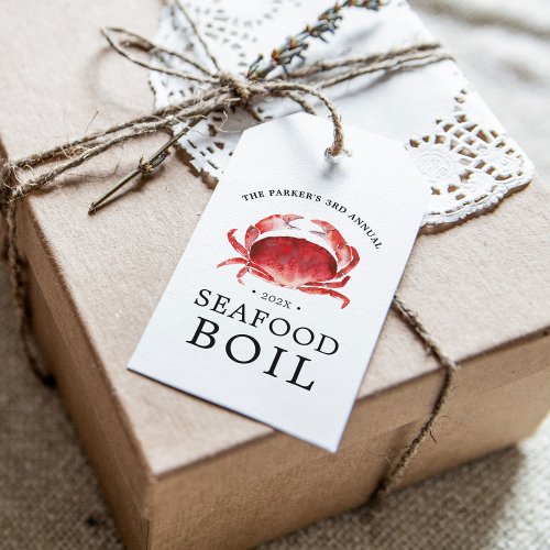 Crimson Crab  Crab Boil Event Gift Tags