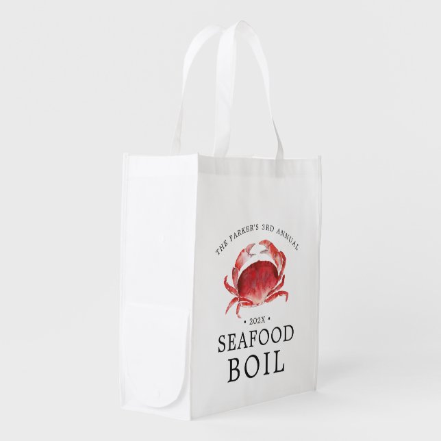 Crimson Crab | Crab Boil Event Grocery Bag (Front Side)
