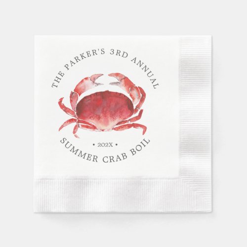 Crimson Crab  Crab Boil Event Napkins