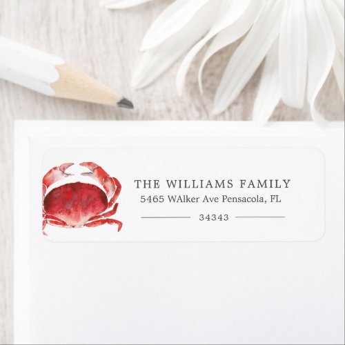 Crimson Crab  Custom Address Label