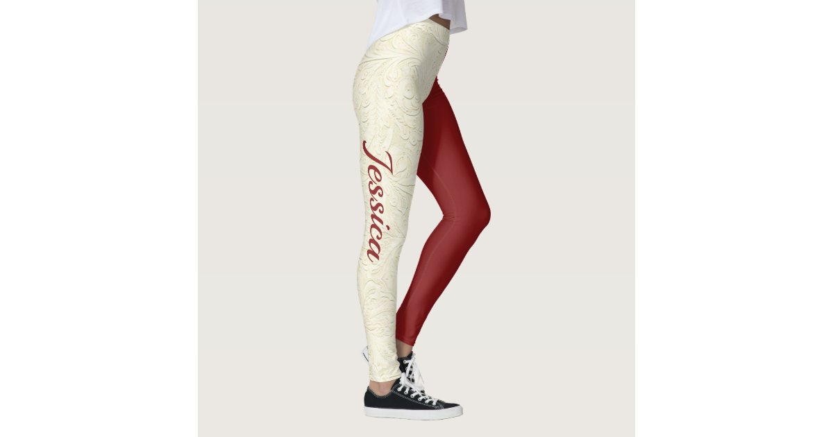 Crimson Cream School COLORS Cheerleader Leggings