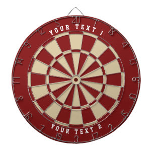 Crimson & Cream Wide-Spaced White Sports Font Dart Board