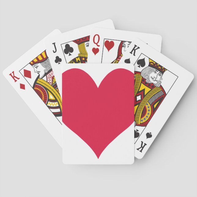 Crimson Cute Heart Poker Cards (Back)