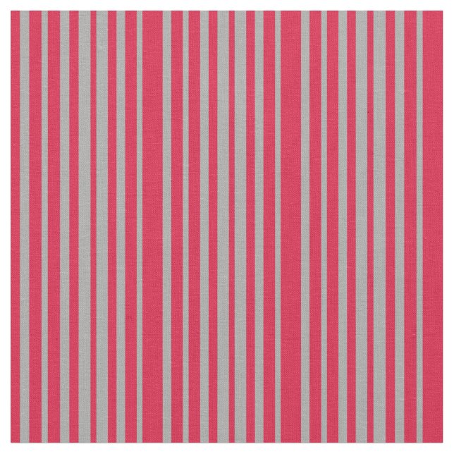 Crimson & Dark Gray Colored Lined Pattern Fabric (Close Up)