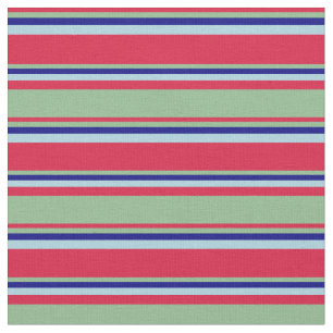 Crimson, Dark Sea Green, Blue, and Light Blue Fabric