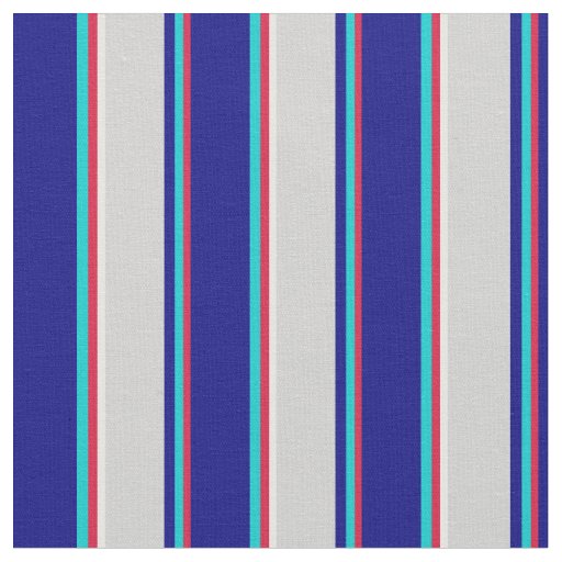 Crimson, Dark Turquoise, Blue, Gray & Mint Cream Fabric