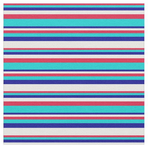 Crimson, Dark Turquoise, Dark Blue, and Mint Cream Fabric
