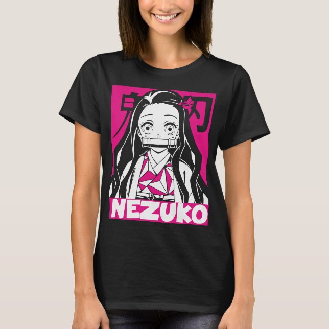 Crimson Demon Charmer: Nezuko Anime-Inspired T-Shirt (Front)