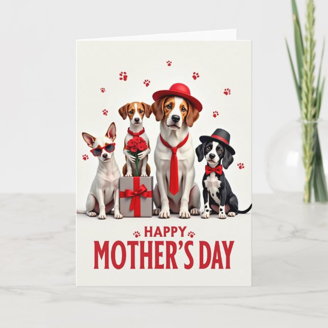 Crimson Dogs Mothers Day Card (Front)