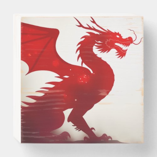 Crimson Dragon Fury Wooden Box Sign