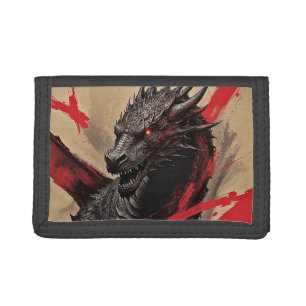 Crimson Dragon Power Trifold Wallet