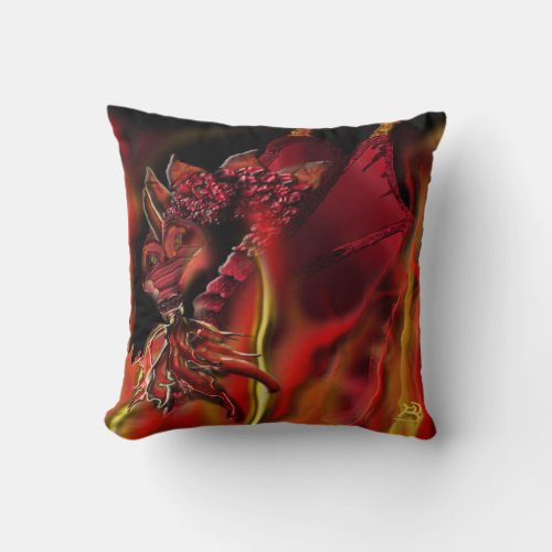 Crimson dragon Throw Pillow