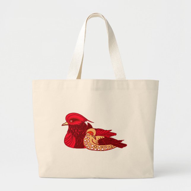 Crimson Duck Splendor Large Tote Bag (Front)
