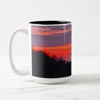 Crimson Dusk Embrace the Fiery Beauty of Sunset Two-Tone Coffee Mug