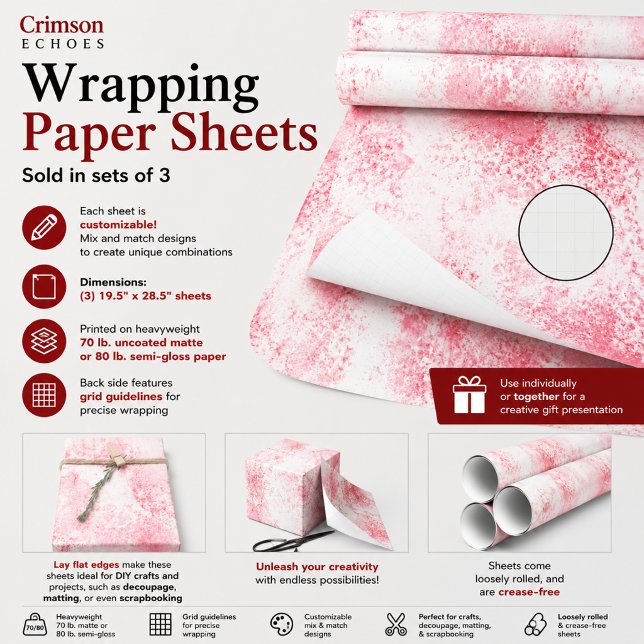 Crimson Echoes Wrapping Paper Sheets (Creator Uploaded)
