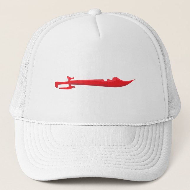 Crimson Edge – Intense Sword Design Trucker Hat (Front)