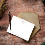 Crimson Elegant Minimalist Arrow Point Monogram Note Card