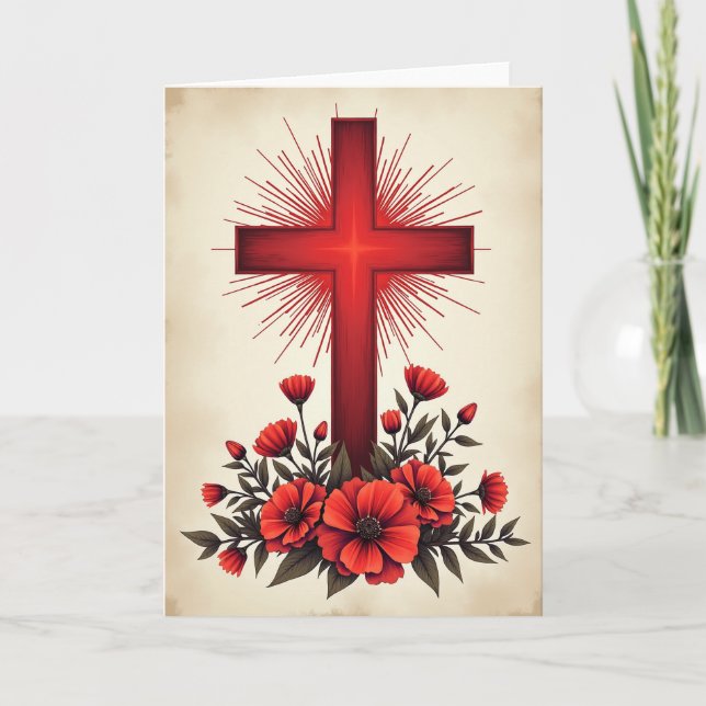 Crimson Emblem Flower Art Card (Front)