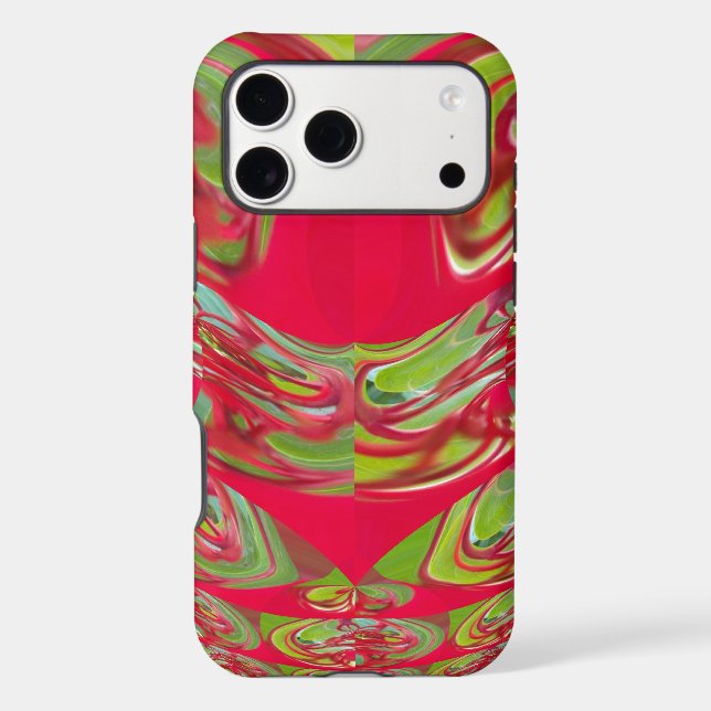 Crimson & Emerald Flow | Beautiful Red & Green Tex Case-Mate iPhone Case (Back)