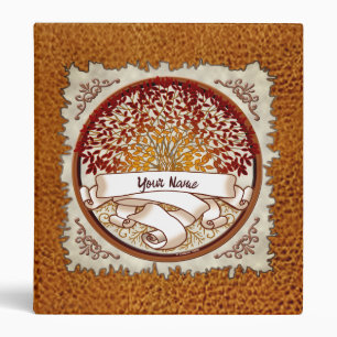 Crimson Family Tree Surname 3 Ring Binder