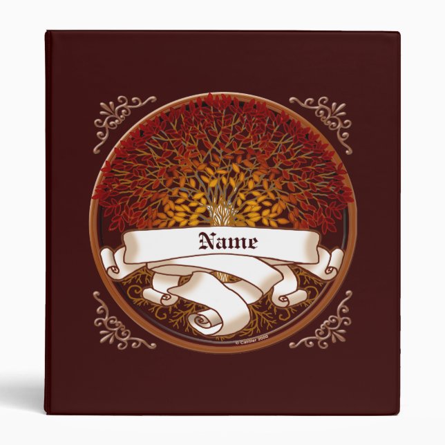 Crimson Family Tree Surname Binder (Front)