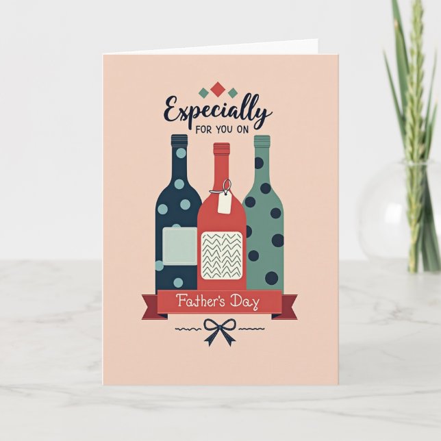 Crimson Fathers Day Bottles Card (Front)