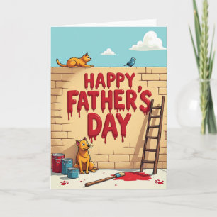 Crimson Fathers Day Drips Card