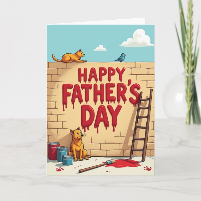 Crimson Fathers Day Drips Card (Front)