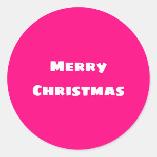 Crimson Festive Merry Christmas Classic Round Sticker